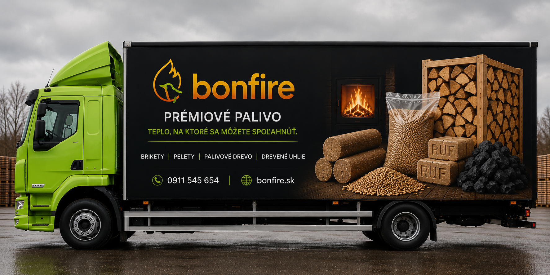 Nákladné vozidlo BonFire určené na rozvoz paliva